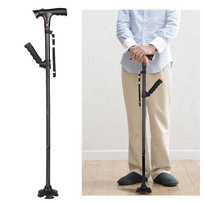 Bengala Super Multifuncional Com 4 Pés, para a sua Segurança e Conforto.