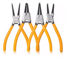 Kit com 4 Alicates para Trava Extrator Anel Interno e Externo