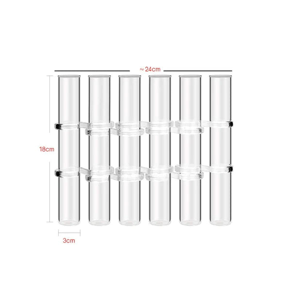 Conjunto Vaso de Tubo Ajustável de Vidro Transparente | GlassGlow