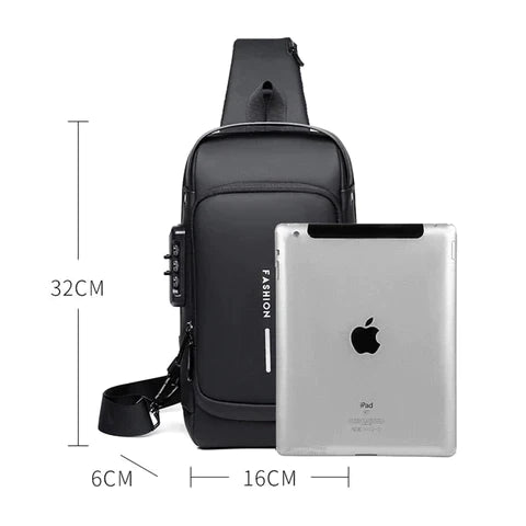 Bolsa de Ombro Antifurto com Carregamento USB, a Solução Perfeita.