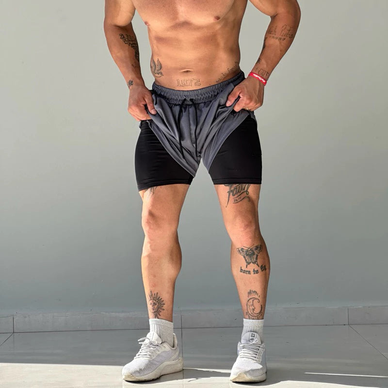 Bermuda Masculina Comfort Fitness 2 em 1 – Ideal para Atividades Físicas