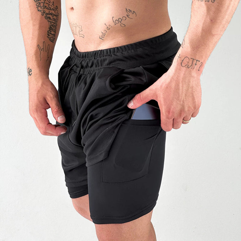 Bermuda Masculina Comfort Fitness 2 em 1 – Ideal para Atividades Físicas