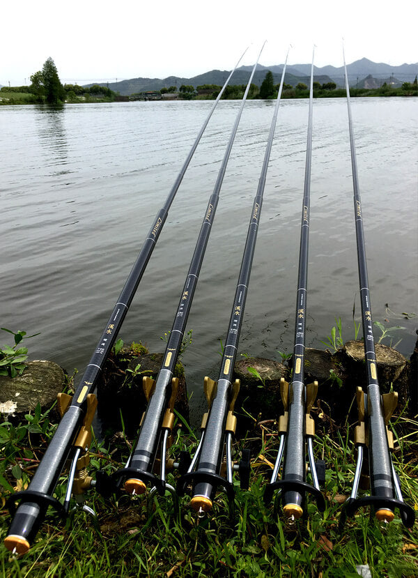 Vara de Pesca Fibra de Carbono Telescópica Ultra Leve.