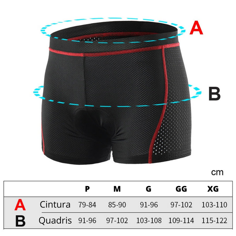 Bermuda Ciclismo Com Almofada em Gel 5D