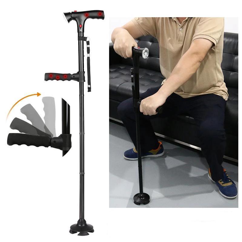 Bengala Super Multifuncional Com 4 Pés, para a sua Segurança e Conforto.