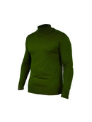 Suéter Masculino de Lã em Tricô Canelado com Gola Alta