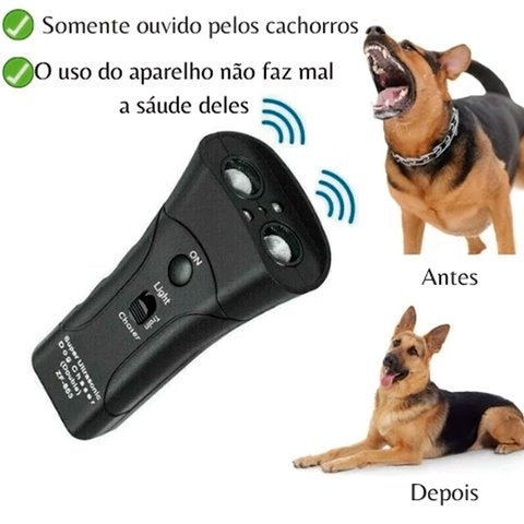 Aparelho Anti Latido - Adestrador de Cães Ultrassônico com Lanterna de Comandos