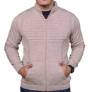 Cardigan Masculino em Tricot com Zíper Frontal e Bolsos
